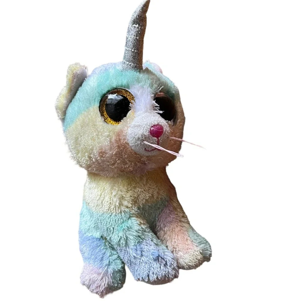 TY Silk Beanie Boos Heather Cat‎ Unicorn UniCat Plush Stuffed Animal Toy Pastel